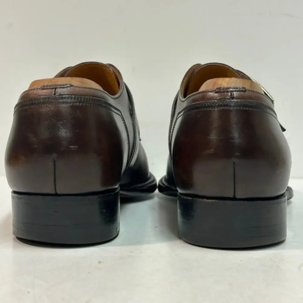 EUC J.M. Weston Beauborg Single Monk Strap Cap Toe Derby France UK 6.5 US 7.5